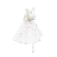 Doudou mouchoir rond en mousseline de coton - modèle hippo  - vertbaudet enfant