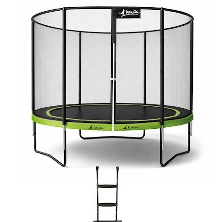 Trampoline de jardin ø 300cm + filet de sécurité + échelle - punchi 300 vert Green 1 - vertbaudet enfant 