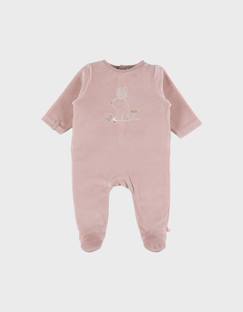 -Pyjama bébé en velours brodé lapin