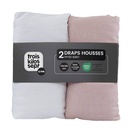 Lot de 2 draps-housses lit bébé #8fbc8f+#ffffff+Pink 11 - vertbaudet enfant 