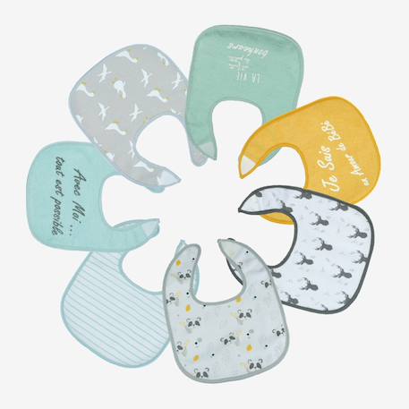 Lot de 7 bavoirs Multicolor 1 - vertbaudet enfant 