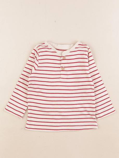 Tee-shirt - 12 mois Beige, rouge 1 - vertbaudet enfant 