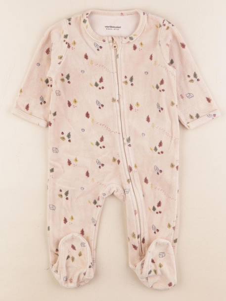 Pyjama velours - 6 mois Beige 1 - vertbaudet enfant 