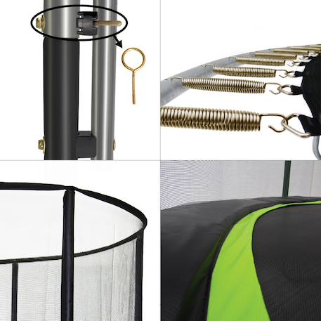 Trampoline ø 300cm + filet + échelle + bâche + kit ancrage - punchi 300 vert Green 3 - vertbaudet enfant 