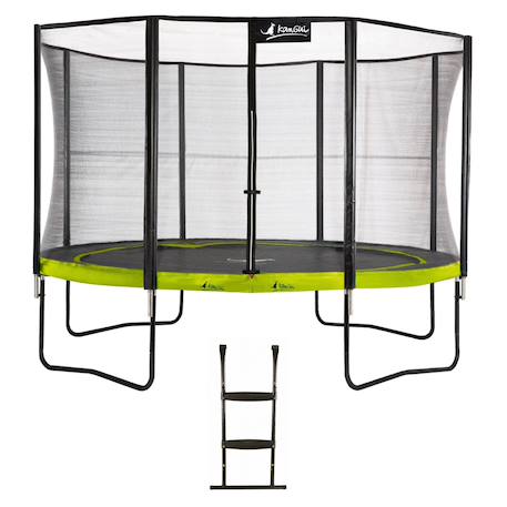 Trampoline de jardin ø 430cm + filet de sécurité + échelle - punchi 430 vert Green 2 - vertbaudet enfant 