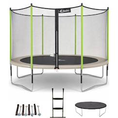-Trampoline ø 360?cm + filet + échelle + bâche + kit d'ancrage - jumpi 360