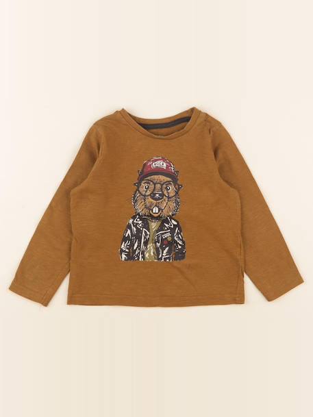 Tee-shirt - 4 ans Marron 1 - vertbaudet enfant 