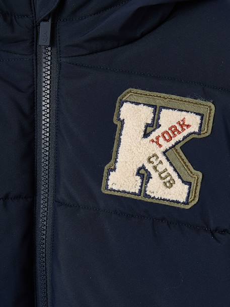 Doudoune à capuche garçon bordeaux+marine 7 - vertbaudet enfant 