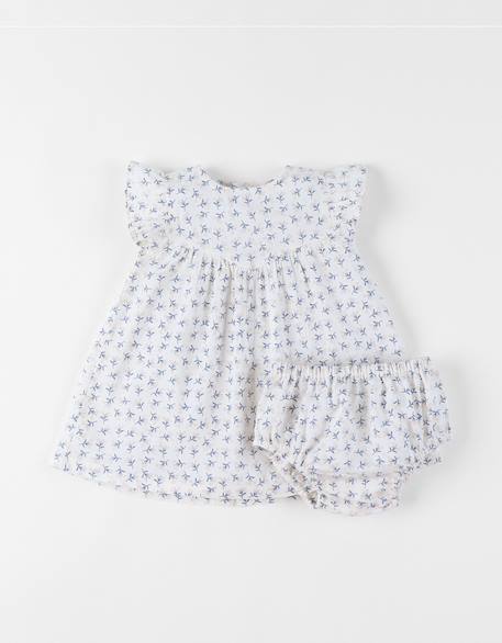 Robe avec bloomer voile de coton White 1 - vertbaudet enfant 