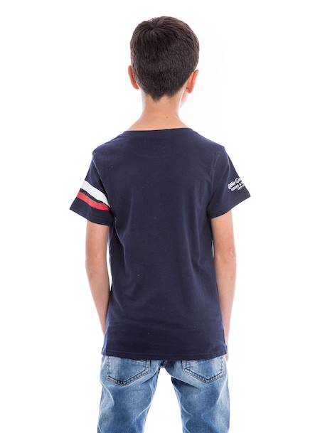 T-shirt col rond nolero garçon Blue 2 - vertbaudet enfant 