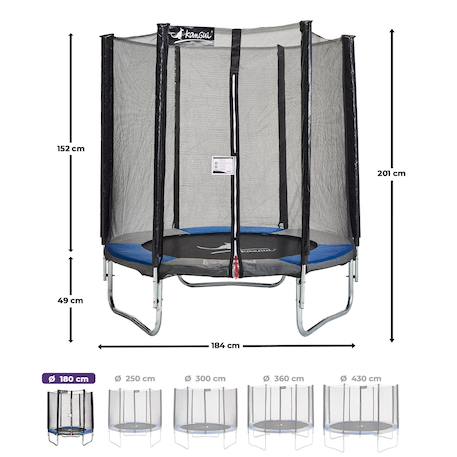 Trampoline rond ø 180cm avec filet de sécurité - ralli 180 Blue 3 - vertbaudet enfant 