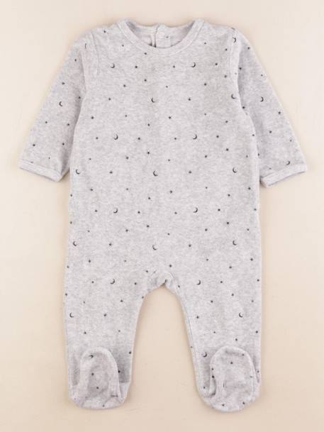 Pyjama velours - 9 mois Gris 1 - vertbaudet enfant 