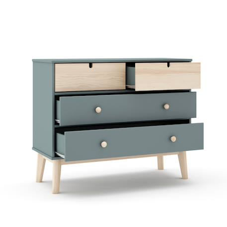Commode 4 tiroirs gain de place - gamme léonie Green 5 - vertbaudet enfant 