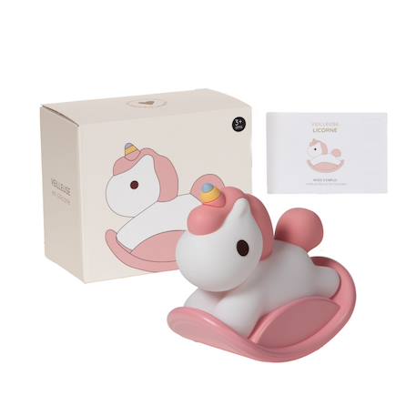Veilleuse licorne   et blanche en silicone - rechargeable Rose 5 - vertbaudet enfant 