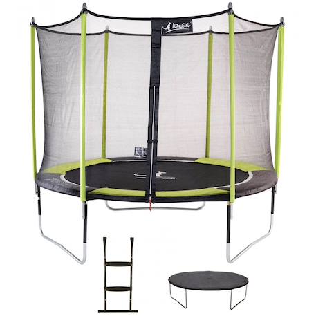 Trampoline jardin ø 300?cm + filet + échelle + bâche - jumpi 300 - noir/vert Green 1 - vertbaudet enfant 