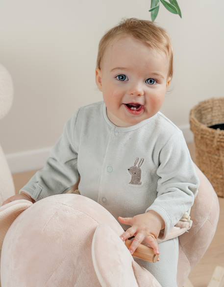 Lot de 2 dors-bien en velours brodé lapin White 3 - vertbaudet enfant 