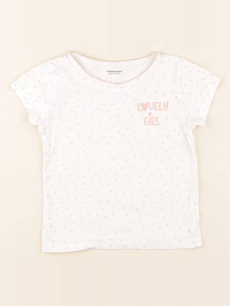 Maillot de corps - 5 ans Blanc, rose 1 - vertbaudet enfant 