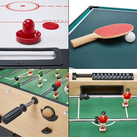 Table multi jeux pliable 16 en 1 baby-foot, ping pong, billard, bowling, palets,... Brown 2 - vertbaudet enfant 