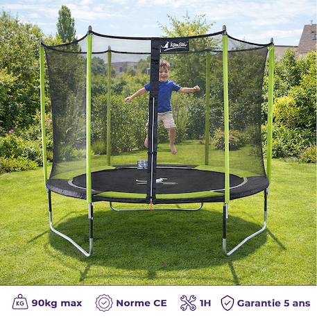 Trampoline jardin ø 300?cm + filet + échelle - jumpi 300 - noir/vert Green 2 - vertbaudet enfant 