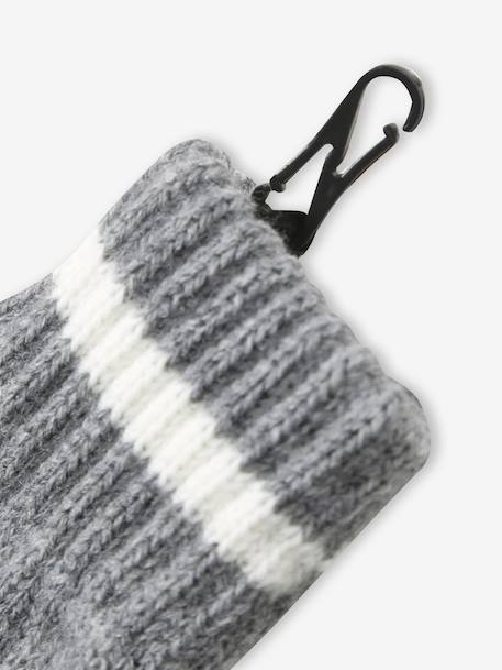 Ensemble garçon bonnet, snood et gants bleu nuit+gris chiné 14 - vertbaudet enfant 