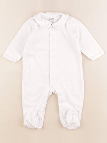 Pyjama velours - 9 mois Blanc 1 - vertbaudet enfant 