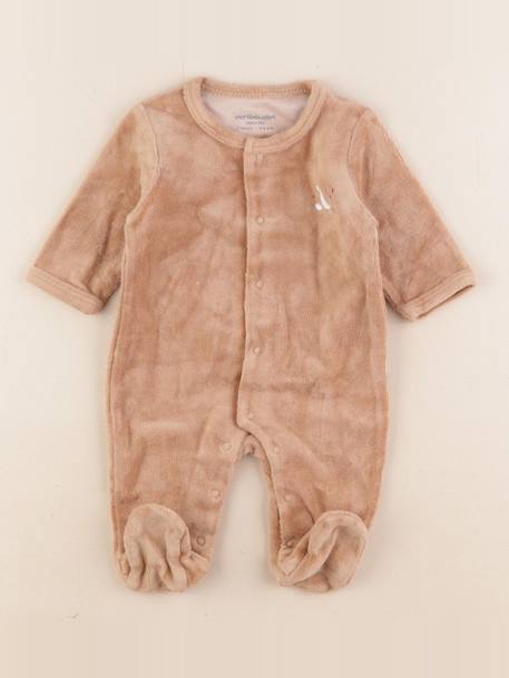 Pyjama velours - 9 mois Marron 1 - vertbaudet enfant 