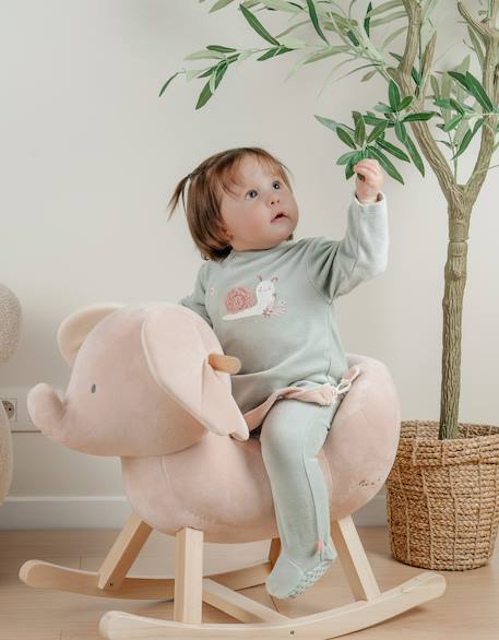 Pyjama bébé en velours avec broderie escargot Green 2 - vertbaudet enfant 
