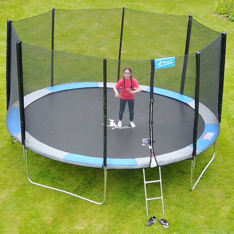 Trampoline rond 360cm avec filet, échelle, bâche et kit d'ancrage Blue 3 - vertbaudet enfant 