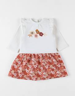 -Robe bi-matière fleurs