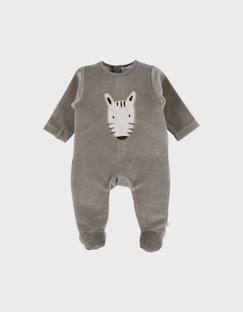-Pyjama bébé en velours  brodé zèbre