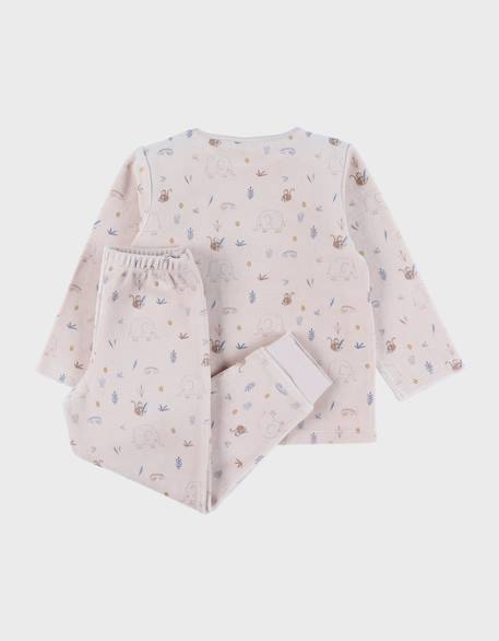 Pyjama 2 pièces en velours avec motif éléphant Pink 3 - vertbaudet enfant 
