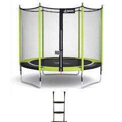 -Trampoline jardin ø 250?cm + filet + échelle - jumpi 250 - noir/vert