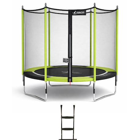 Trampoline jardin ø 250?cm + filet + échelle - jumpi 250 - noir/vert Beige 1 - vertbaudet enfant 