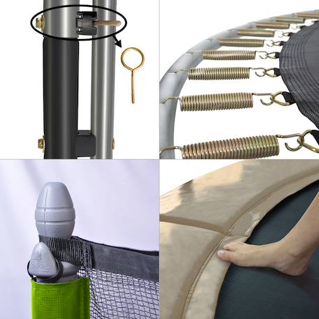 Trampoline jardin ø 250?cm + échelle + kit d'ancrage - jumpi 250 - taupe/vert Beige 2 - vertbaudet enfant 