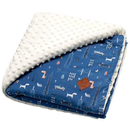 Couverture réversible en minky new york Lior, camel 1 - vertbaudet enfant 