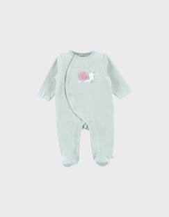 -Pyjama bébé en velours avec broderie escargot