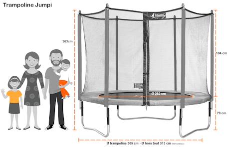 Trampoline jardin ø 300?cm + filet + échelle + bâche - jumpi 300 - noir/vert Green 4 - vertbaudet enfant 