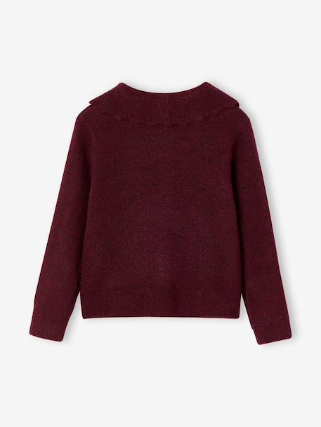 Gilet col boutonné fille bordeaux 2 - vertbaudet enfant 