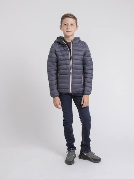Doudoune légère capuche zilling garçon Green+Grey+Red 8 - vertbaudet enfant 