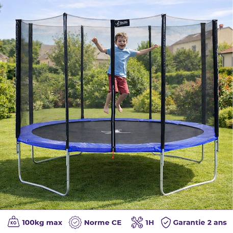 Trampoline rond bleu ø 430cm avec filet de protection Blue 2 - vertbaudet enfant 