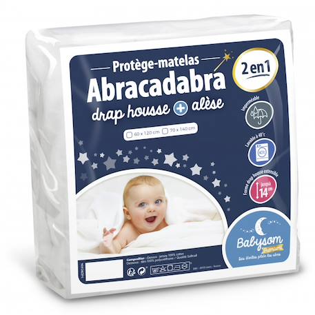 Protège matelas bébé 2 en 1 | drap housse + alèse imperméable | jersey 100% coton White 1 - vertbaudet enfant 