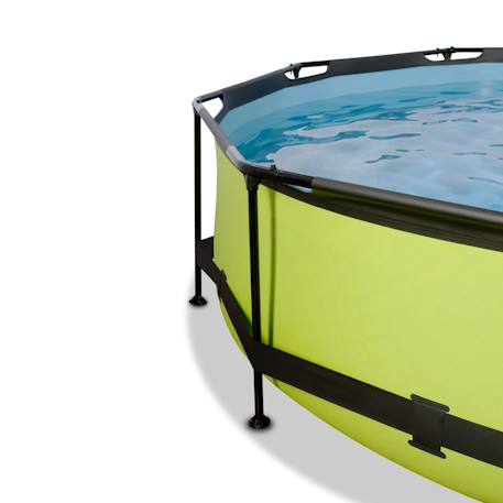 Piscine couverte wood ø360x76cm avec pompe filtrante Gris+Vert 10 - vertbaudet enfant 