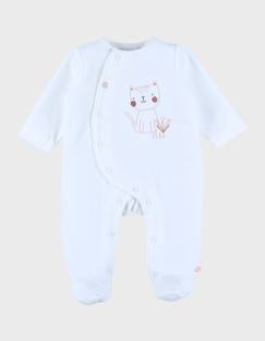 -Pyjama bébé en velours avec broderie chat