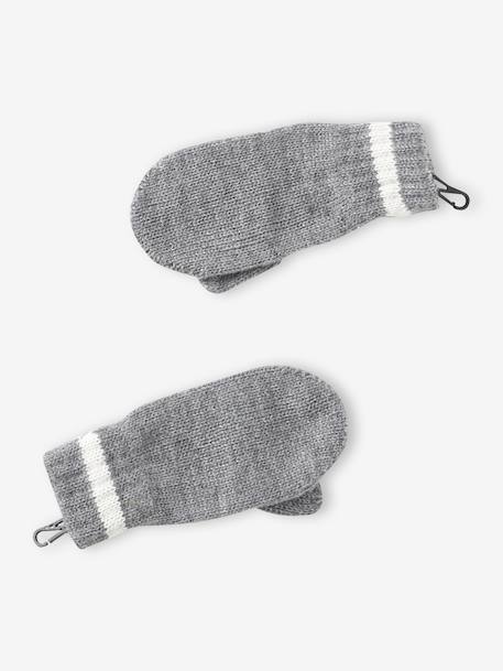 Ensemble garçon bonnet, snood et gants bleu nuit+gris chiné 12 - vertbaudet enfant 