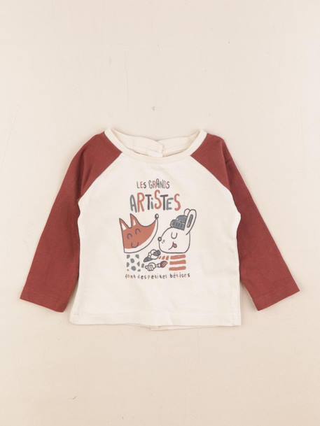 Tee-shirt - 3 mois Beige, marron 1 - vertbaudet enfant 