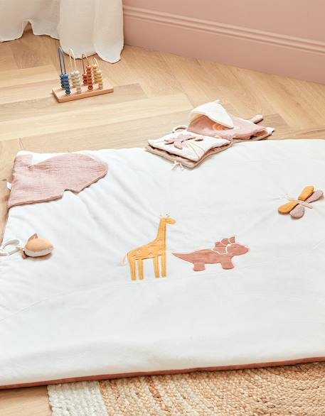 Tapis d'activités popsie en mousseline Rose, écru, ocre 2 - vertbaudet enfant 