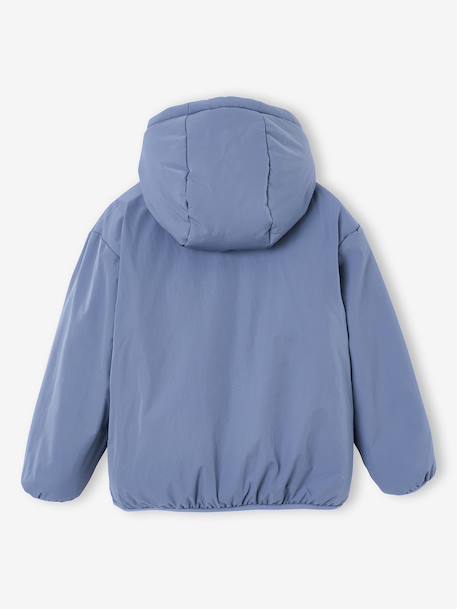 Blouson réversible à capuche garçon bleu grisé+vert sapin 6 - vertbaudet enfant 