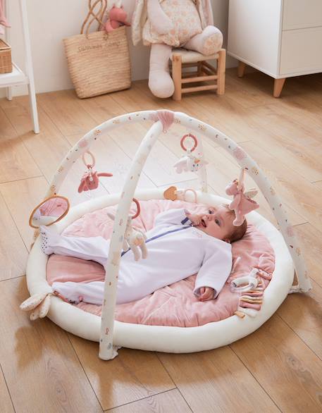 Tapis d'éveil veloudoux lina & joy Rose, blanc 1 - vertbaudet enfant 