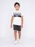 T-shirt col rond pur coton motifs relief nolibert garçon Grey+White 8 - vertbaudet enfant 