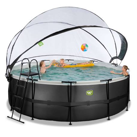 Piscine ronde ø427cm avec pompe filtrante pour jardin Noir 6 - vertbaudet enfant 